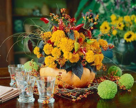 Celebrate October with a Marigold Pumpkin Centerpiece – P. Allen Smith
