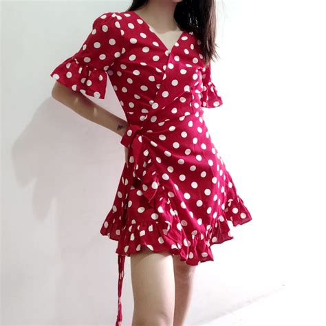 Red Polka Dot Dress Women S Fashion Dresses And Sets Dresses On Carousell