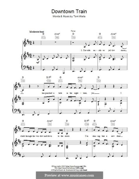 Downtown Train by T. Waits - sheet music on MusicaNeo