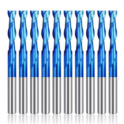 Pcs Carbide Upcut Spiral End Mill Flute Shank Cnc Router Bit