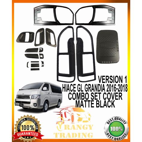 Toyota Hiace GL Grandia 2016 To 2018 Garnish Combo Set Cover Matte