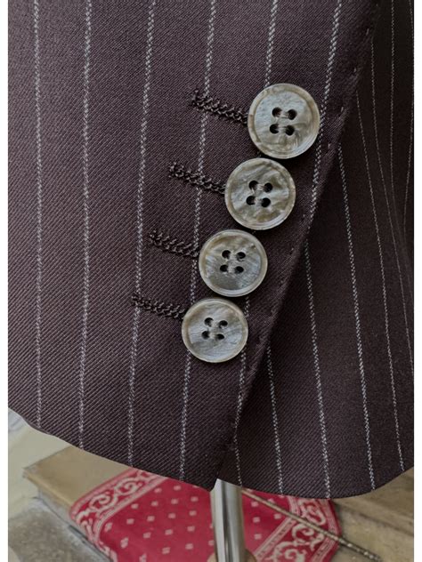 Brown Double Breasted Chalk Stripe Suit