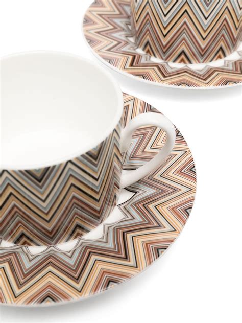 Missoni Home Set Of Six Zigzag Print Tea Cup Set White FARFETCH