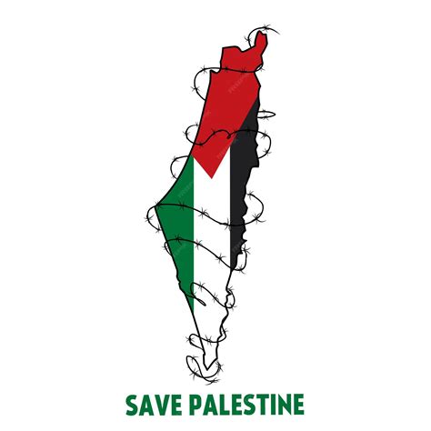 Premium Vector Illustration Vector Of Save Palestinepalestine Map