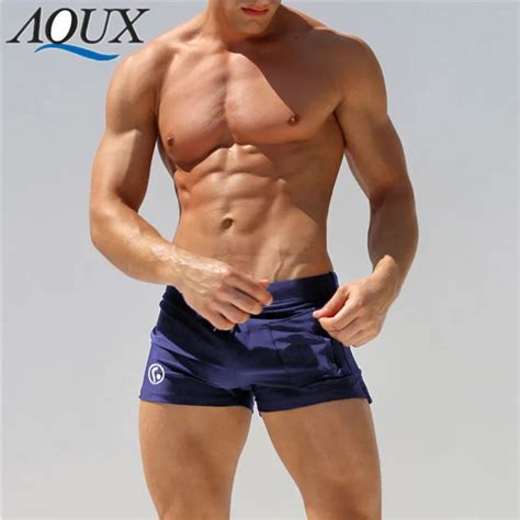 Aqux Swimwear Men Sexy Mens Swimming Shorts Low Waist Short Maillot De