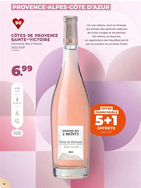 Promo Côtes De Provence Sainte Victoire Domaine Des 2 Monts 2022 Aop