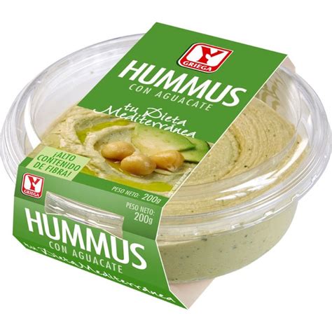 Hummus Con Aguacate Sin Gluten Sin Lactosa Tarrina G Ygriega