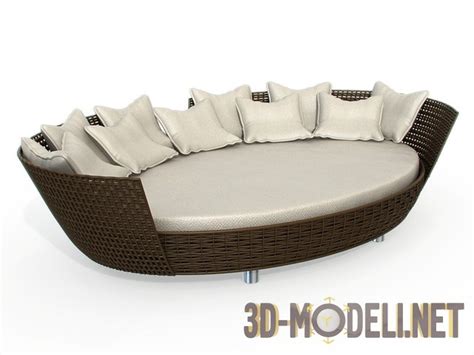 3D модель – Диван из ротанга