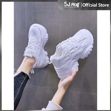 Korean Fashion Casual Trending Thick Chunky White Classic Flexsoft Breath Sports Sneaker Shoes