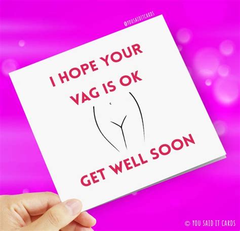 Funny Poorly Vagina Get Well Soon Card I Hope Your Vag Is Etsy