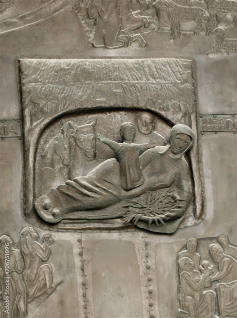 Details Of The Portal Of The Basilica Of The Annunciation In Nazareth