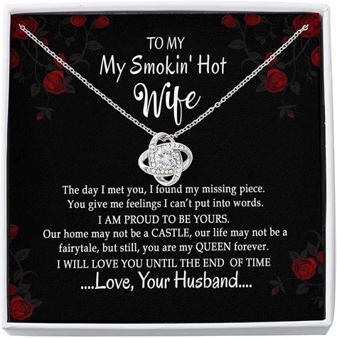 Wife Necklace Necklace For Wife To My Smokin Hot Wife My Missing Piece Gift From Husband