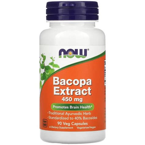 Экстракт бакопы NOW Foods "Bacopa Extract" здоровье мозга, 450 мг (90 ...