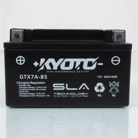 BATTERIE SLA KYOTO pour Moto Hyosung 125 Rx D 2001 à 2007 YTX7A BS SLA