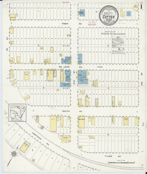 Sanborn Fire Insurance Map From Cotter Baxter County Arkansas