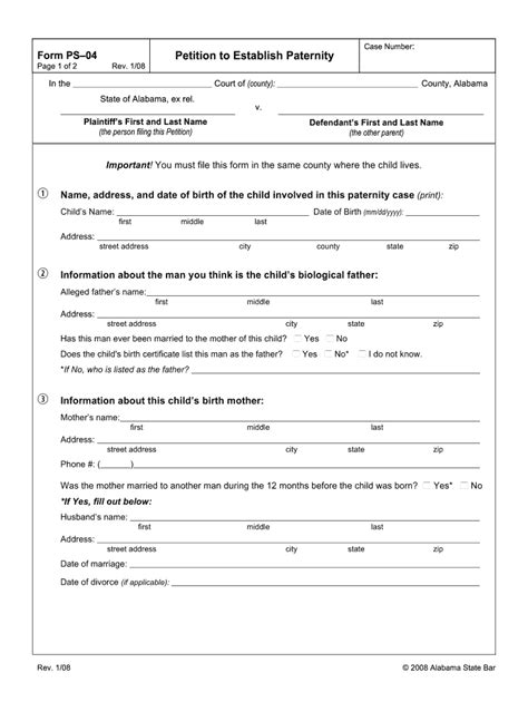 Petition For Paternity Fill And Sign Printable Template Online Us