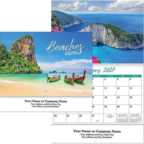 Promotional Beaches Stapled Wall Calendars 2025