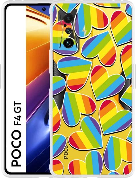 Xiaomi Poco F Gt Hoesje Regenboog Hartjes Designed By Cazy Bol