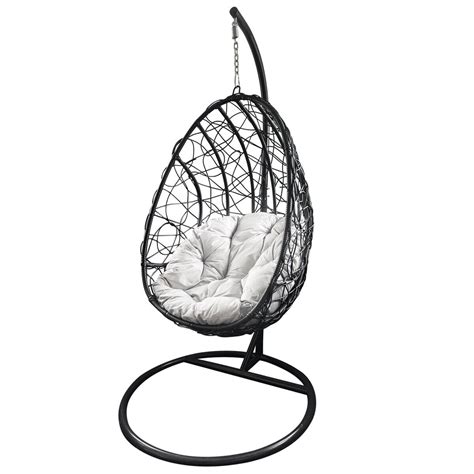 Ultimate Rattan Anthracite Hanging Egg Swing Chair Unwind In Style Wilzia