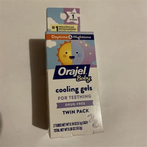 Orajel Baby Daytime Nighttime Cooling Gels Twin Pack 18 Oz Each 12