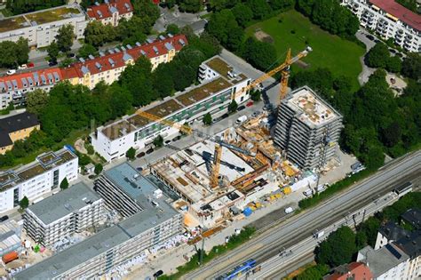 Luftaufnahme M Nchen Baustelle Zum Neubau Eines Wohn Und