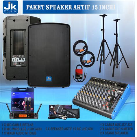 Jual Paket Speaker Aktif Inc Jk Coustic Paket Karaoke Shopee Indonesia