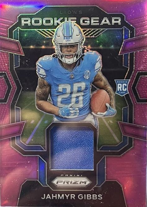 Jahmyr Gibbs 2023 Prizm RG JG Rookie Gear Pink Price Guide Sports