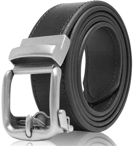 Bonded Leather Belts For Men Ratchet Belts Casual Dress Belt With