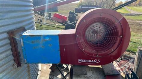 Meridian 3hp Aeration Fan With Grain Guard Electric Supplemental Heater