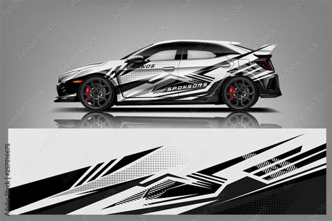 Car Decal Wrap Design Vector Graphic Abstract Stripe Racing Background