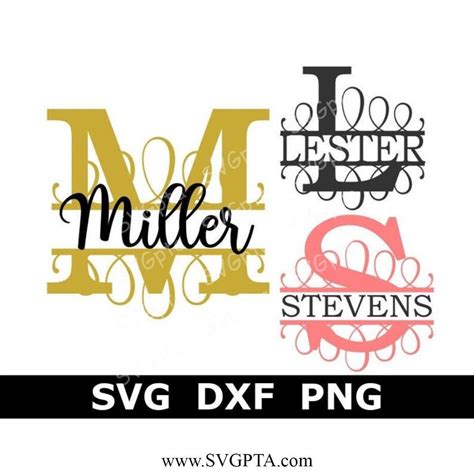 Split Monogram SVG Clipart