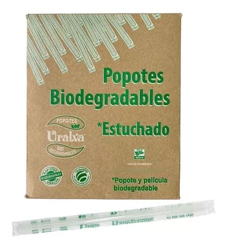 Popote Biodegradable Cms Estuchado Uralva C Piezas