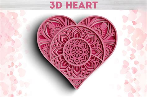 3d Valentine Svg Dxf 4 Layer Love Svg Graphic By Rishasart · Creative