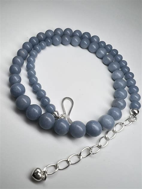 Jay King Mine Finds DRT Sterling Silver Blue Anhydrite Bead Necklace