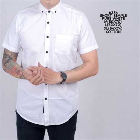 Baju Kemeja Putih Polos Pria Lengan Pendek Harga Kemeja Putih Pria