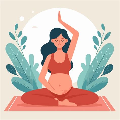 Premium Vector Vector Illustration Of Pregnant Woman Doing Yoga In