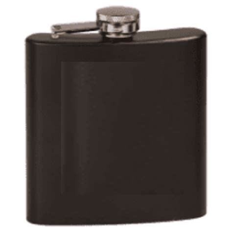 6 Oz Matte Black Stainless Steel Flask Klc Laser Custom Laser