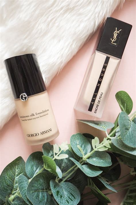 Armani Luminous Silk Versus Ysl All Hours Foundation Comparison And