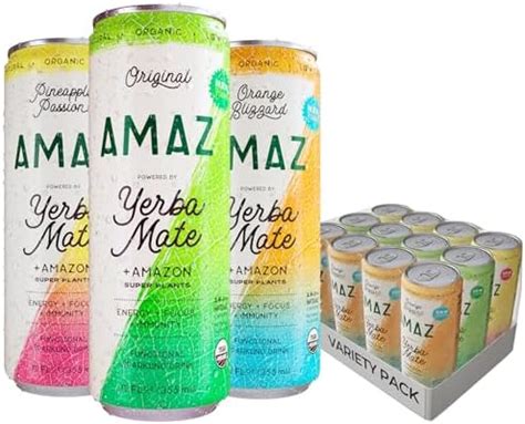 Amazon NEW AMAZ Organic Sparkling Yerba Mate With Super Plants