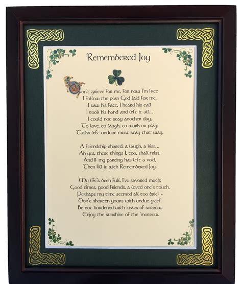 In Memory Remembered Joy Framed Blessing Personalize With | Etsy