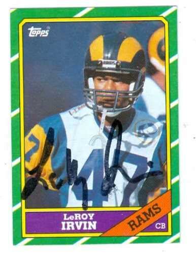 Leroy Irvin Autographed Football Card Rams Topps Football Card