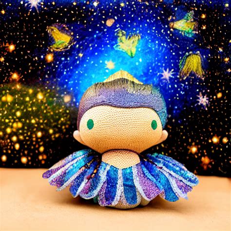 Prompthunt A Finely Knit Bipedal Chibi Starry Night Eel Mermaid Plush