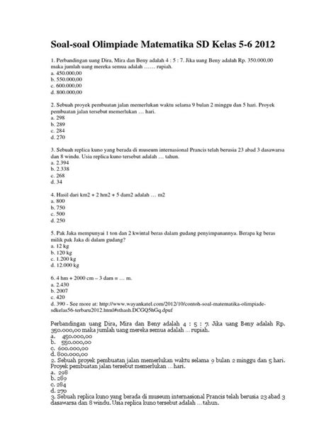 31 Soal Matematika Dan Jawabannya Artofit