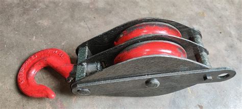 Mild Steel Manila Double Manual Rope Pulley Block For Lifting