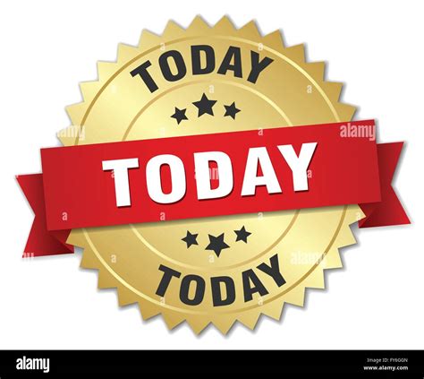 Today D Gold Badge With Red Ribbon Stock Vector Image Art Alamy