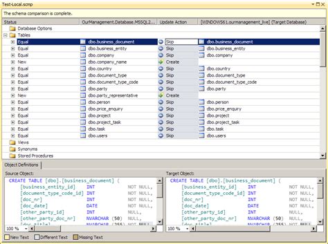 Comparing And Updating Database Schemas Using Visual Studio 2010