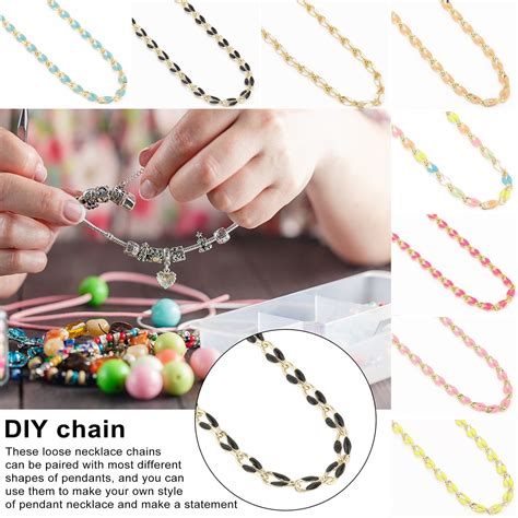 Warkul Vibrant Colors Enamel Cable Chain Diy Chain With Reversible