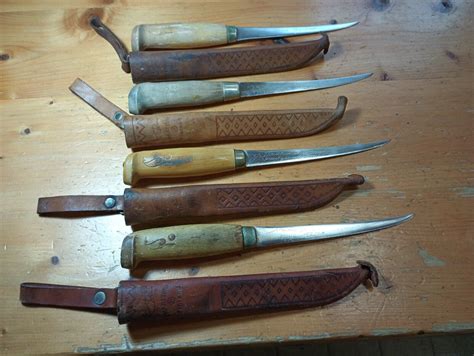 Old Vtg Lot Usa Rapala J Marttiini Finland Fillet Knife Sheath