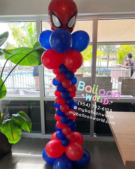 Balloon Decorations On Instagram Spiderman Column