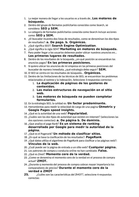 Preguntero Primer Parcial Marketing Digital La Mejor Manera De